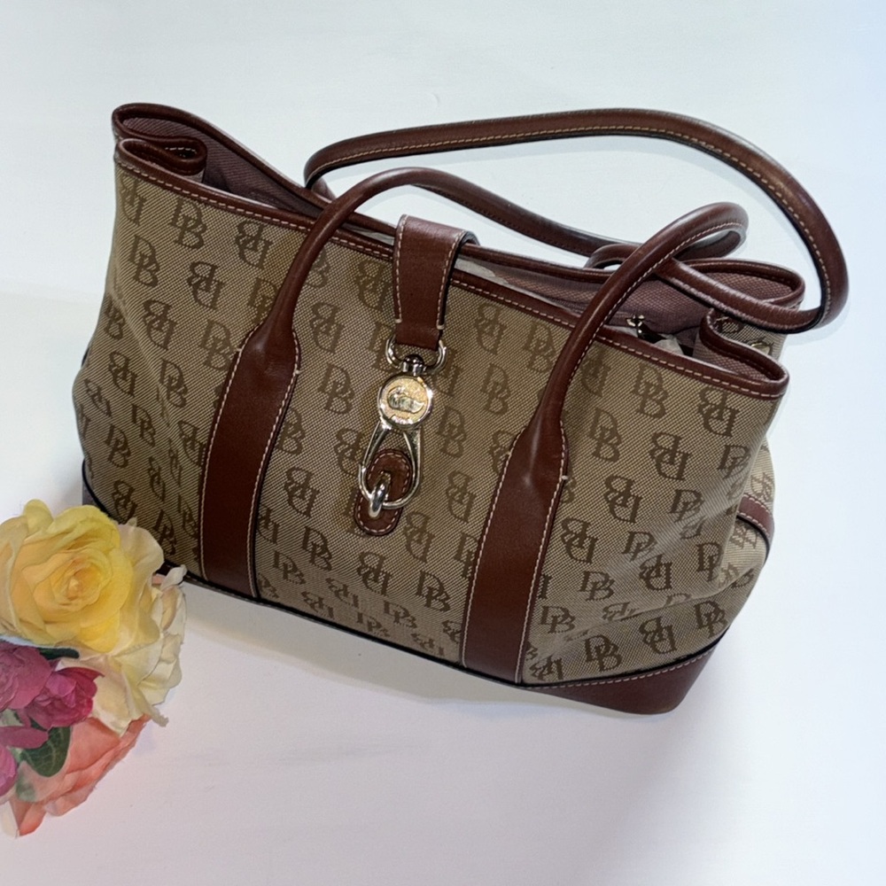 Dooney And Burke Lock It Logo BaG with Dust Bag Registration Card